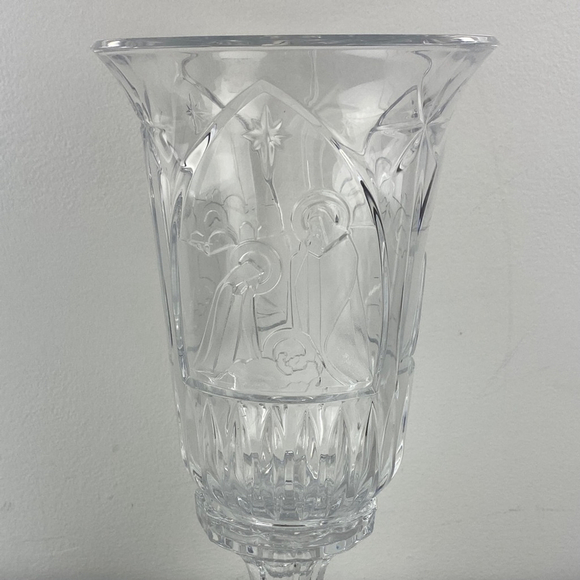 Nativity Scene Hurricane Candle Lamp Glass / Crystal by St George - Picture 6 of 8
